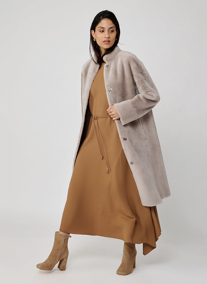 ROCCO RAGNI Merino Shearling Beige Coat
