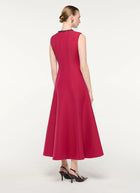Sleeveless Full Skirt Midi Dress