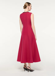 Sleeveless Full Skirt Midi Dress