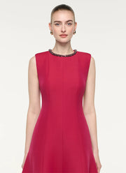 Sleeveless Full Skirt Midi Dress