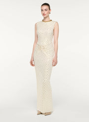 Gathered Diamante Maxi Dress