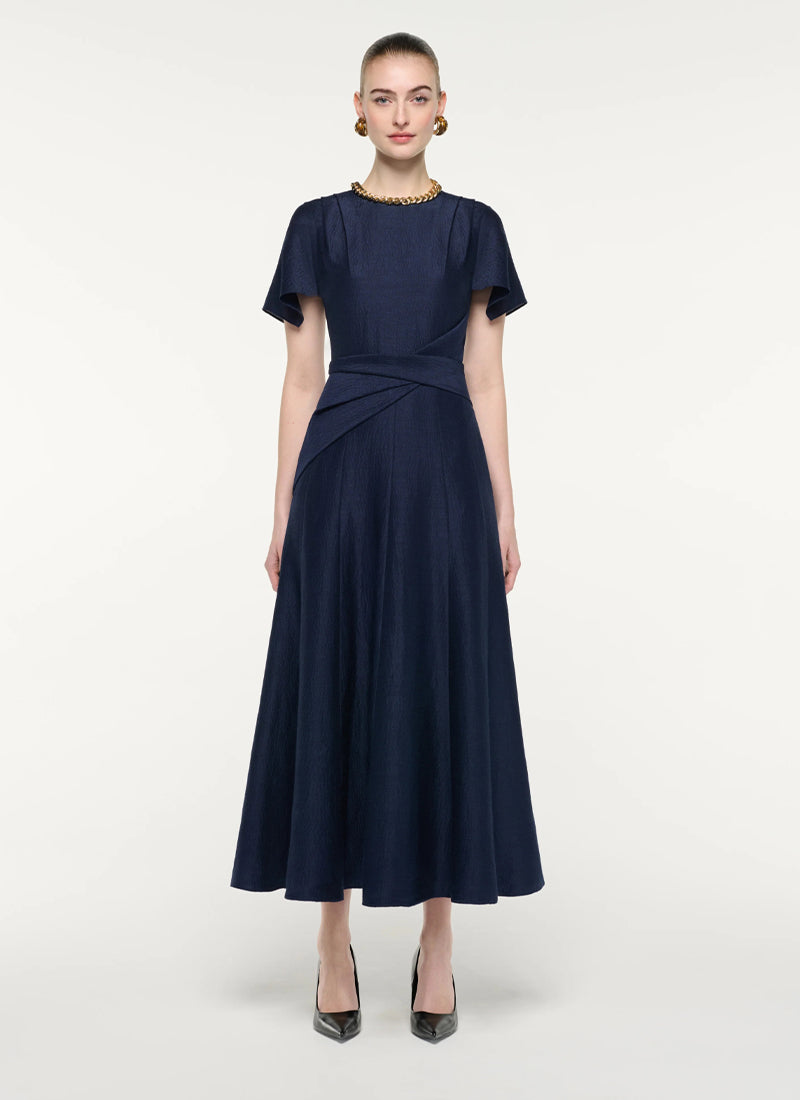 Draped Waist Midi Dress by Roland Mouret