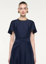 Draped Waist Midi Dress by Roland Mouret