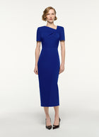 Roland Mouret Asymmetric Twist Drape Midi Dress