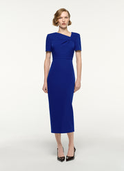 Roland Mouret Asymmetric Twist Drape Midi Dress