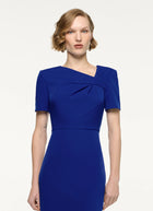 Roland Mouret Asymmetric Twist Drape Midi Dress