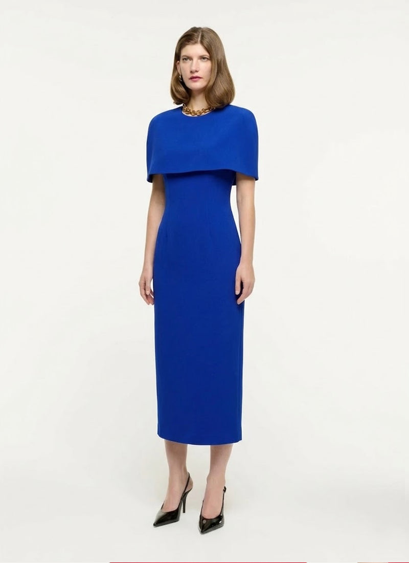 Cape Crepe Midi Dress by Roland Mouret
