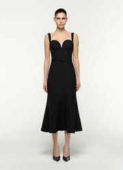 ROLAND MOURET Belted Fit And Flare Midi Dress