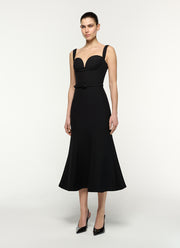 ROLAND MOURET Belted Fit And Flare Midi Dress
