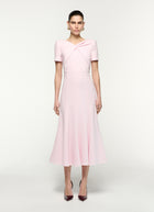 Short Sleeve Twist Drape Midi Dress by Roland Mouret