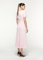 Short Sleeve Twist Drape Midi Dress by Roland Mouret