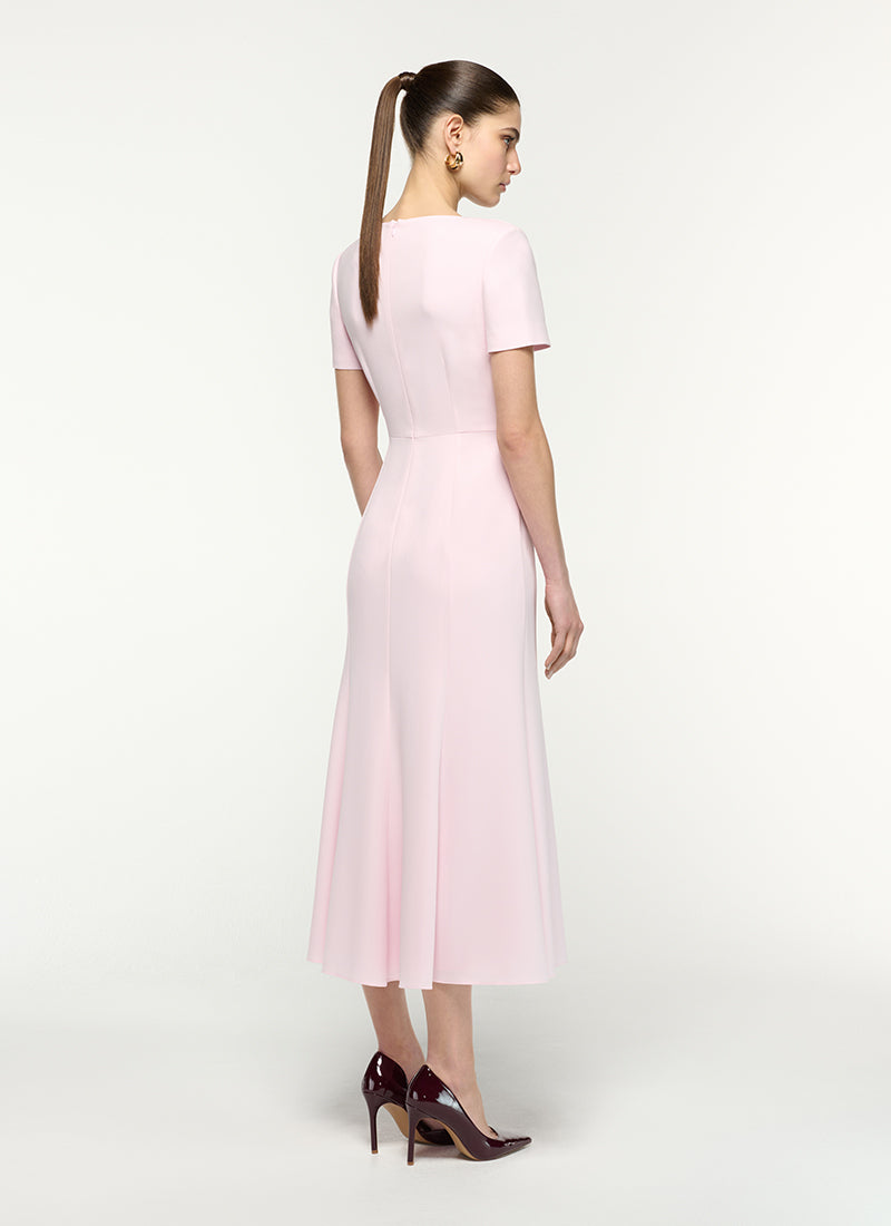 Short Sleeve Twist Drape Midi Dress by Roland Mouret