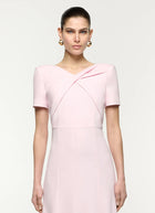 Short Sleeve Twist Drape Midi Dress by Roland Mouret
