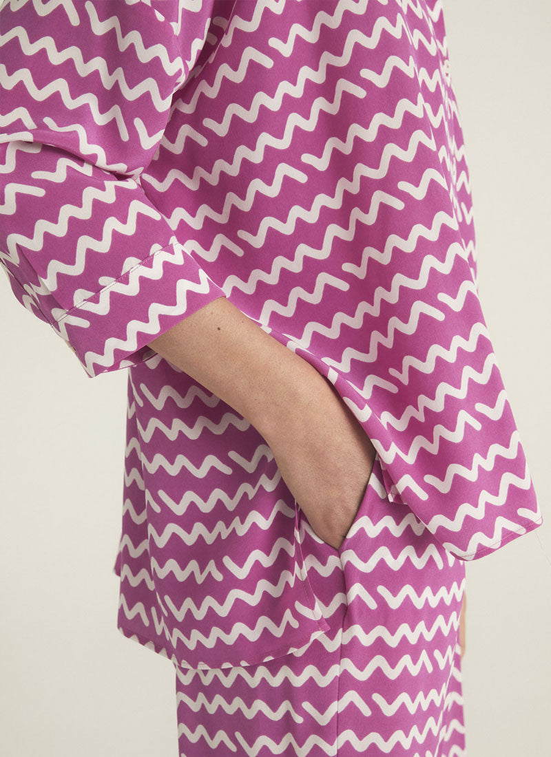ROSSO35 Wave Print Shirt