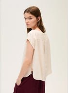Rosso35 Cap Sleeve Linen Top