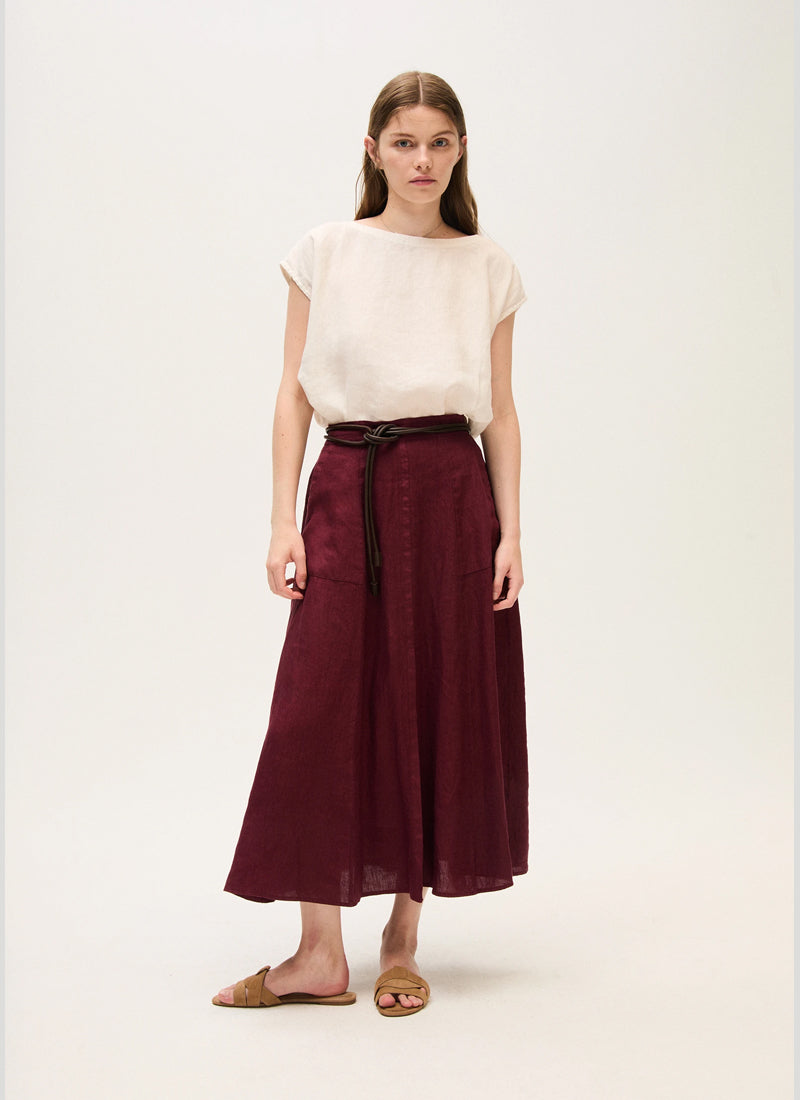 Rosso35 Cap Sleeve Linen Top