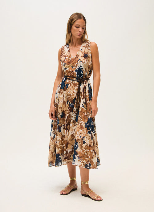 Rosso35 Printed Cotton Voile Sleeveless Dress