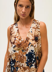 Rosso35 Printed Cotton Voile Sleeveless Dress