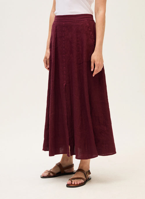 Linen Midi Skirt by Rosso35