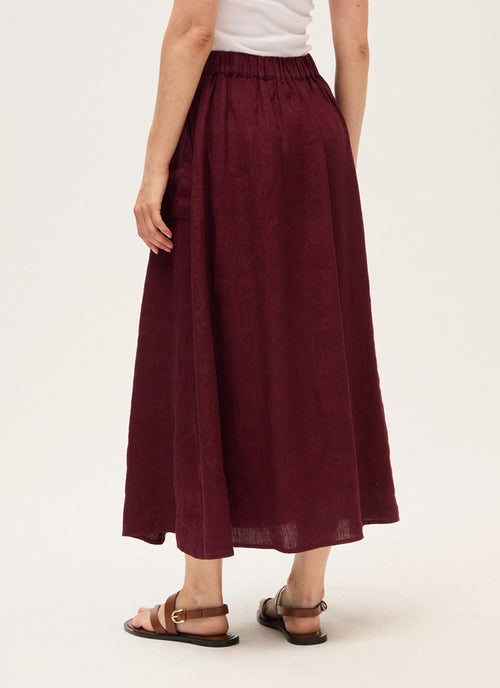 Linen Midi Skirt by Rosso35