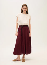 Rosso35 Linen Midi Skirt