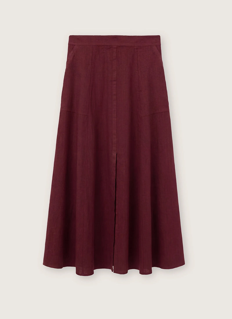 Linen Midi Skirt by Rosso35