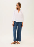 Rosso35 Ruffle Collar Linen Blouse