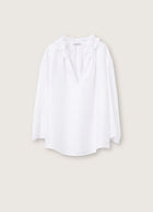Rosso35 Ruffle Collar Linen Blouse