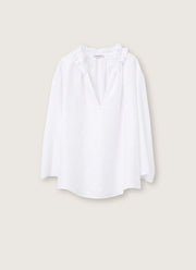 Rosso35 Ruffle Collar Linen Blouse
