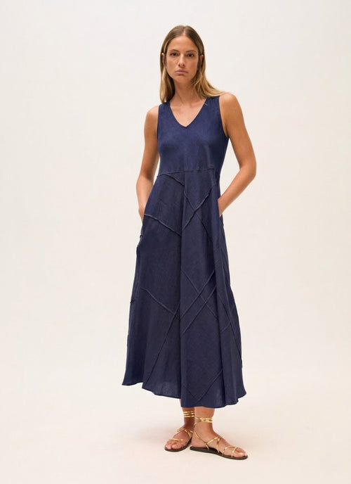 Linen Midi Tank Dress by Rosso35