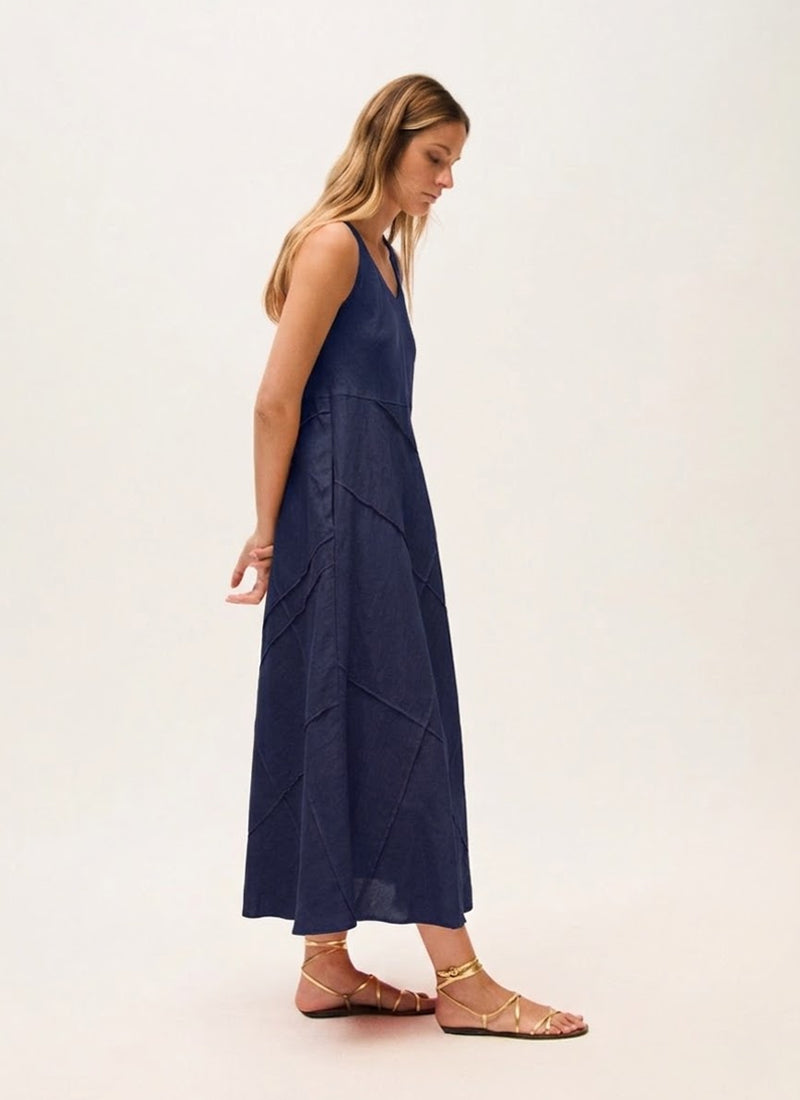 Linen Midi Tank Dress by Rosso35