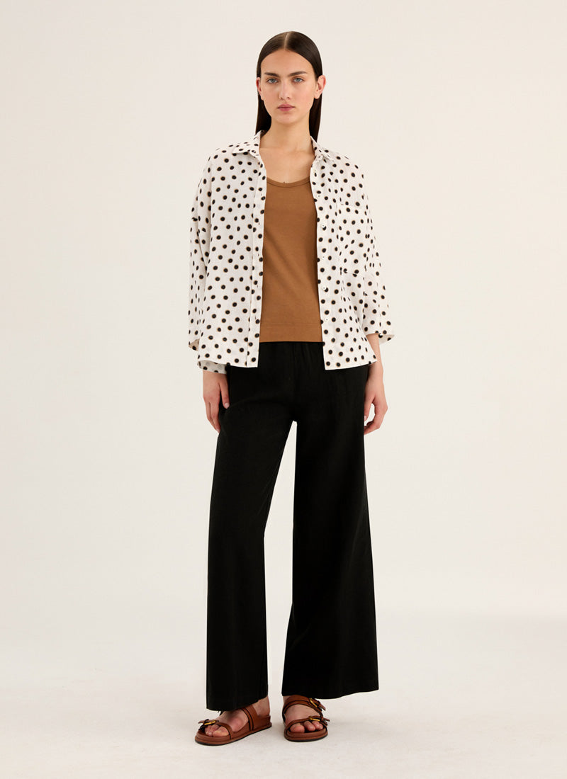 Rosso35 Linen Wide Leg Pant