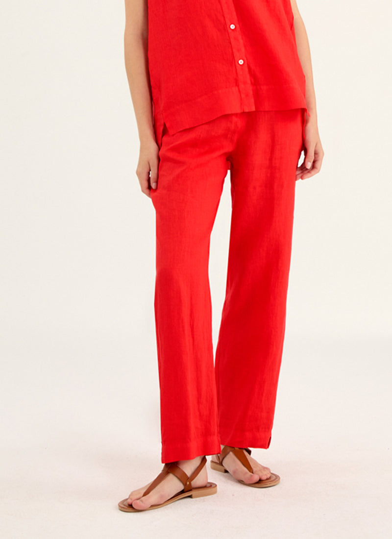 Rosso35 Pull On Linen Pants
