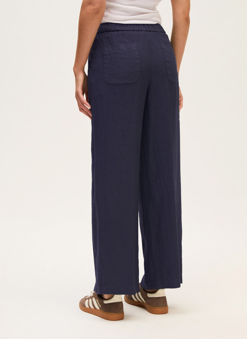 Linen Wide Leg Trousers by Rosso35