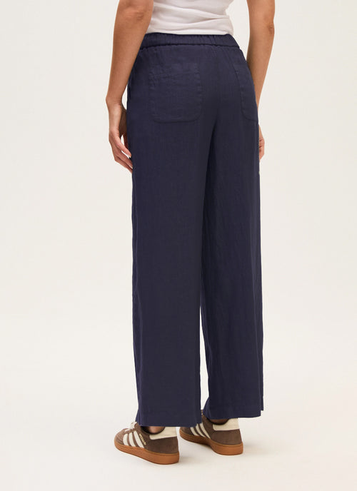 Linen Wide Leg Trousers by Rosso35