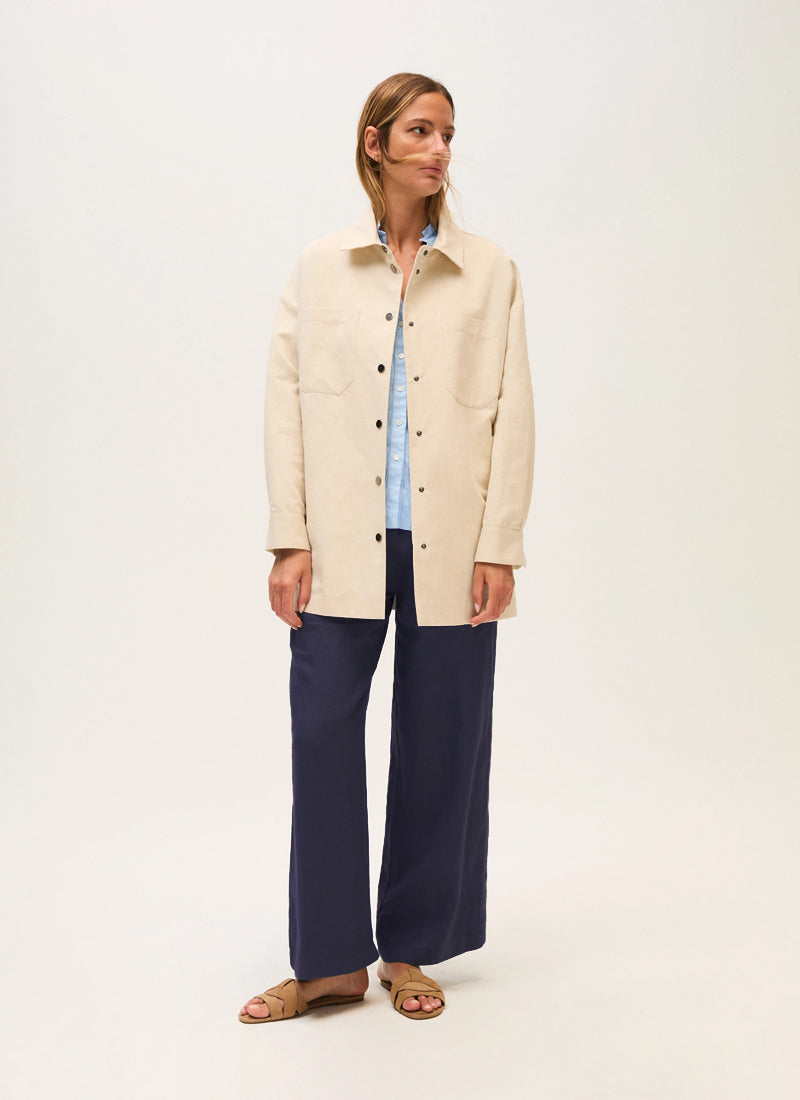 Linen Wide Leg Trousers by Rosso35