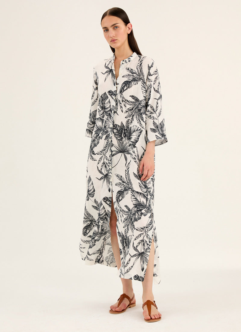 Rosso35 Printed Long Sleeve Maxi Dress