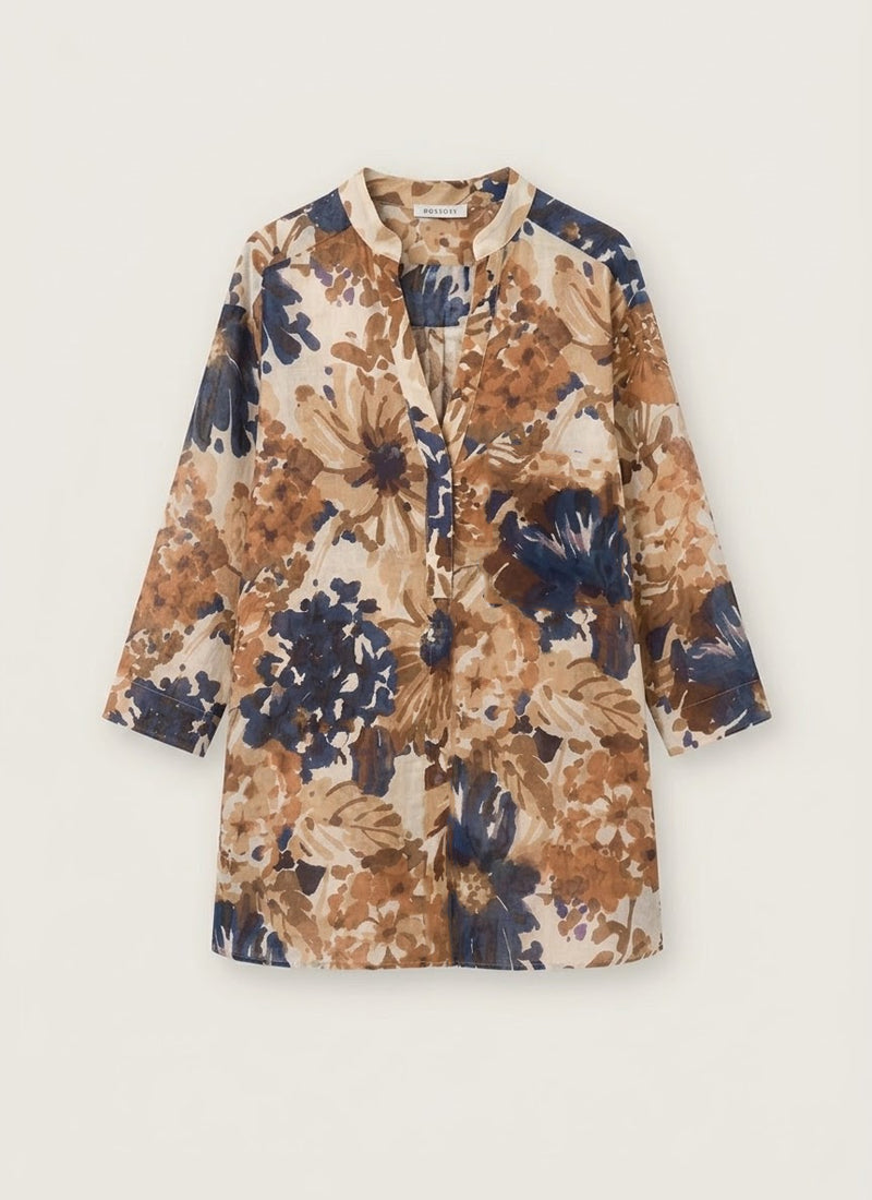 Printed Cotton Voile Tunic Top by Rosso35