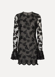  Flower Mesh Long Sleeve Mini Dress by ROTATE at Andrews 