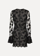  Flower Mesh Long Sleeve Mini Dress by ROTATE at Andrews 