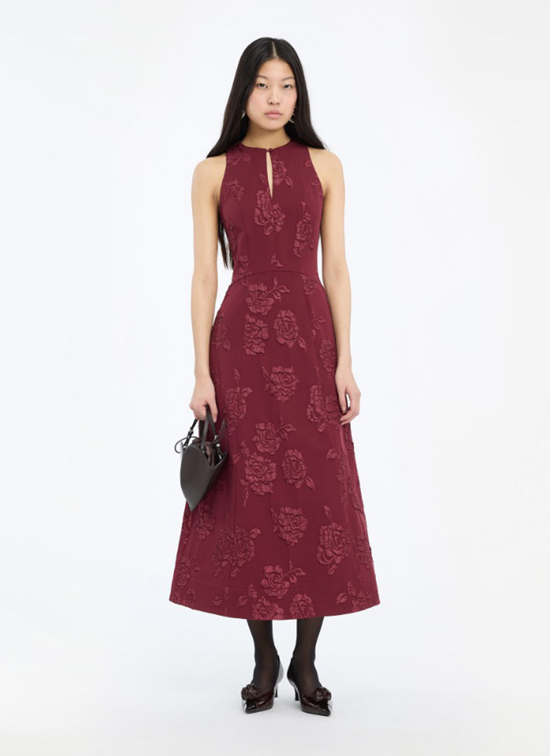 ROTATE Jacquard Flared Dress
