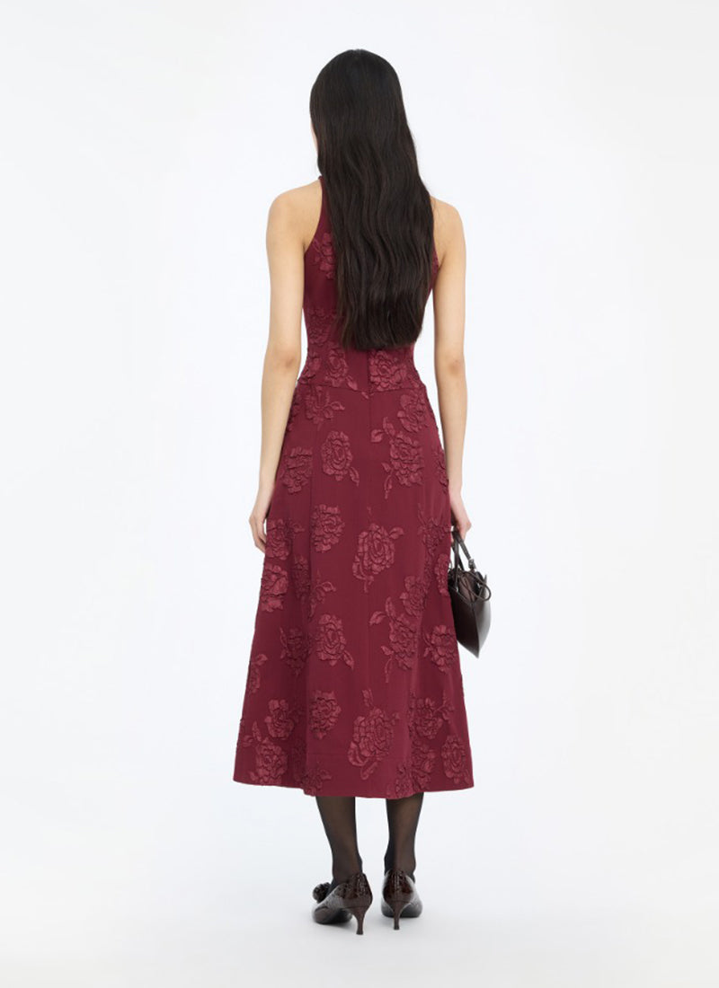 ROTATE Jacquard Flared Dress