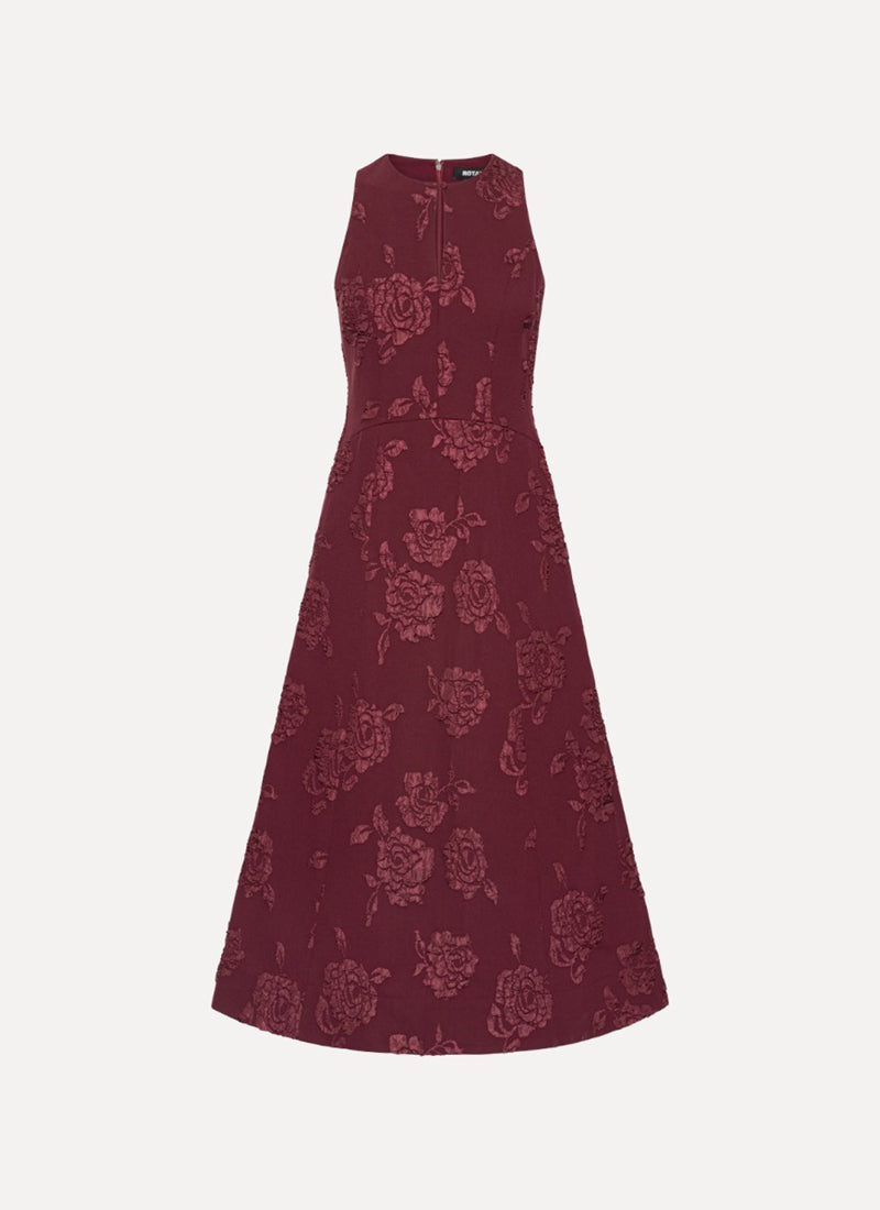 ROTATE Jacquard Flared Dress