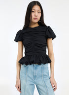  Ruched Puff Sleeve Top by ROTATE at Andrews 