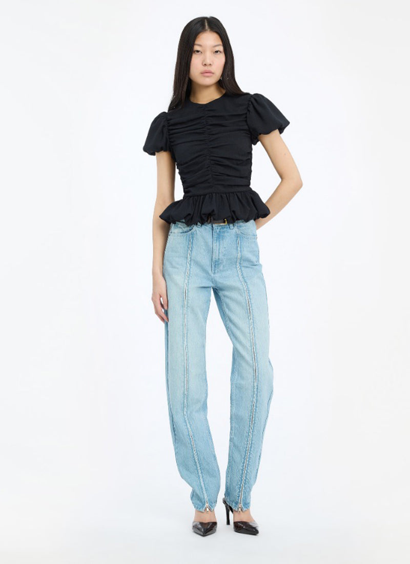  Ruched Puff Sleeve Top by ROTATE at Andrews 