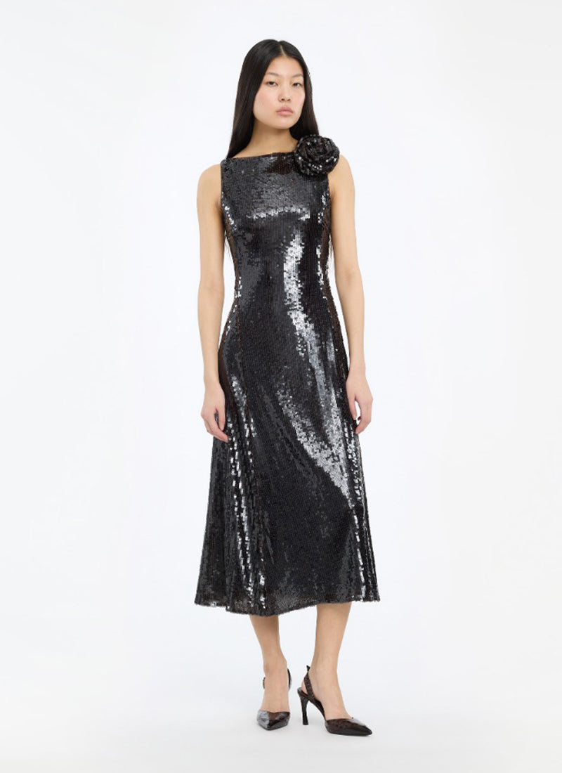 Sequins Midi Flared Dress