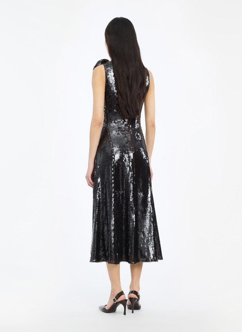 Sequins Midi Flared Dress