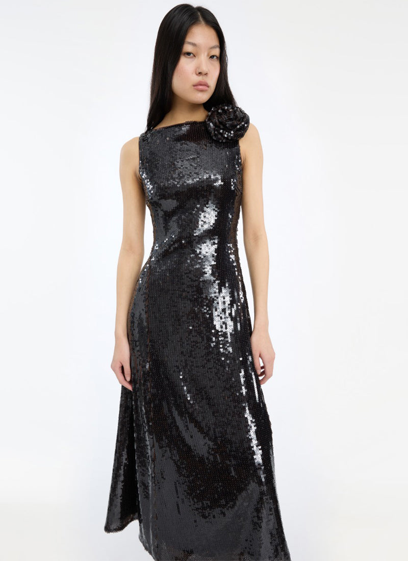 Sequins Midi Flared Dress