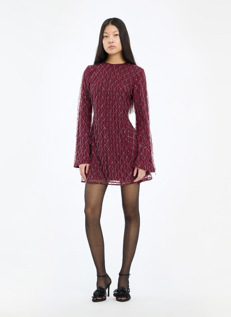 ROTATE Sequins Mini Flared Dress