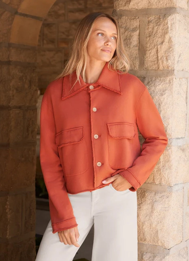Rowan Cropped Sweatshirt Utility Jacket